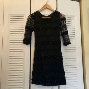 Artifact Long Sleeve Black Mini Dress